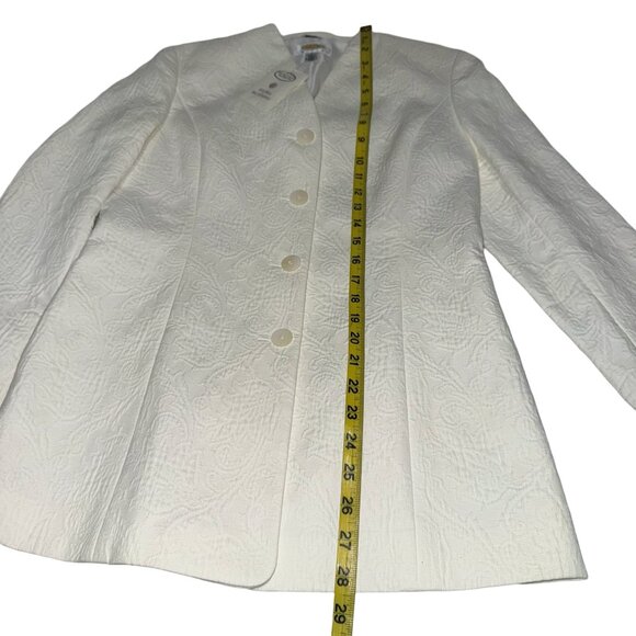 Talbots VTG Women's Ivory Textured Italian Cotton Pique Jacket Sz 4 NWT - Picture 8 of 10
